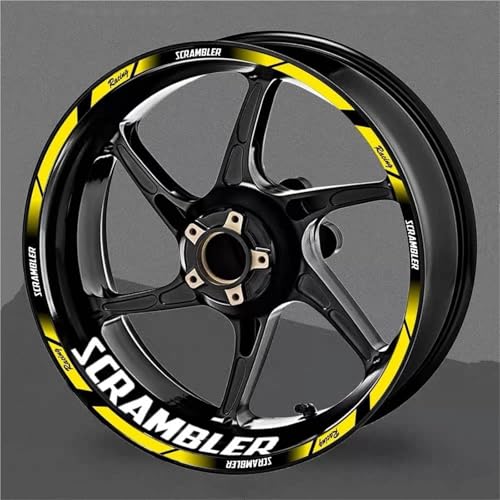 DTASMBD Felgenrandaufkleber Motorrad-Radaufkleber Für Ducati Scrambler 800/1100, Radaufkleber, Reflektierender Felgenaufkleber, Radnabenaufkleber Motorrad Rad Aufkleber von DTASMBD
