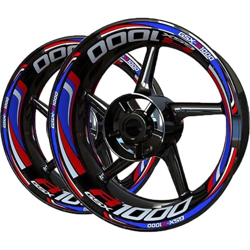 DTASMBD Motorrad Radnaben Aufkleber Motorrad-Felgenaufkleber Für Suzuki GSX-R 1000 GSX-R1000 GSXR 1000 GSXR1000 Reflektierende Felgenaufkleber Streifenband Reflektierende(Farbe 18) von DTASMBD