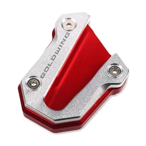 DTASMBD Seitenständer Fuß Unterlage Motorrad Fuß Seite Stehen Platte Für HO&NDA GL1800 Goldwing 1800 GL 1800 2018-2023 Verlängerung Kickstand Pad Unterstützung Stehen Motorrad Ständer Fußpolster(Rot) von DTASMBD