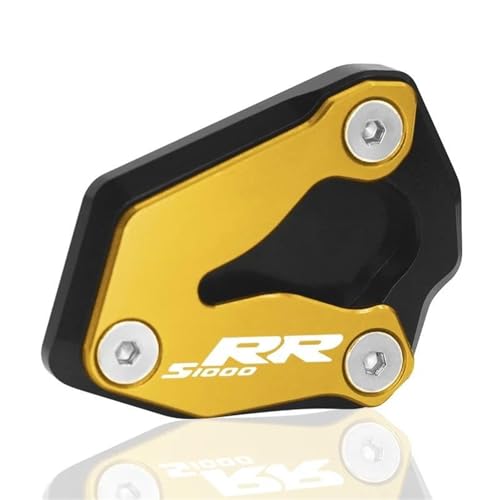 DTASMBD Seitenständer Fuß Unterlage Motorrad-Seitenständer-Auflage Für B&MW S1000R S1000RR 2019–2023, Seitenständer-Verlängerungsplatte Motorrad Ständer Fußpolster(Gold 1) von DTASMBD