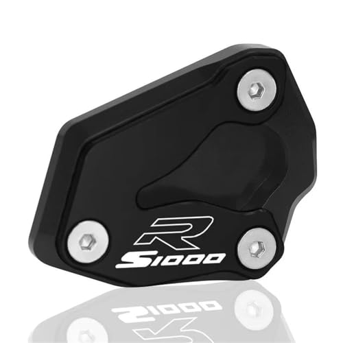 DTASMBD Seitenständer Fuß Unterlage Motorrad-Seitenständer-Auflage Für B&MW S1000R S1000RR 2019–2023, Seitenständer-Verlängerungsplatte Motorrad Ständer Fußpolster(Schwarz) von DTASMBD
