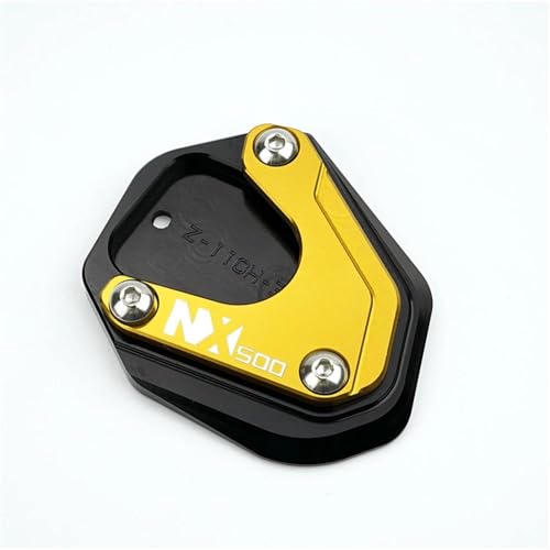 DTASMBD Seitenständer Fuß Unterlage Motorrad-Seitenständer-Auflage Für HO&NDA NX500 NX 500 500NX 2023 2024 2025, Seitenständer-Verlängerungsplatte Motorrad Ständer Fußpolster(Gold) von DTASMBD