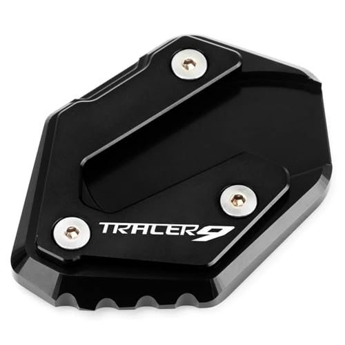 DTASMBD Seitenständer Fuß Unterlage Motorrad-Seitenständerplatte Für Yamaha Tracer 9 9GT (2021–2023) TRACER9 GT TRACER9GT Seitenständer-Verlängerungsplatte Motorrad Ständer Fußpolster(Schwarz 1) von DTASMBD
