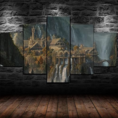 DTASSVEW - Der Herr Der Ringe - 5 Stück Leinwandbilder Wandkunst Wandbilder Moderne Wohnzimmer Schlafzimmer Kunstdruck Geschenk - Dekoratives Poster-A016 - Drei Größen von DTASSVEW