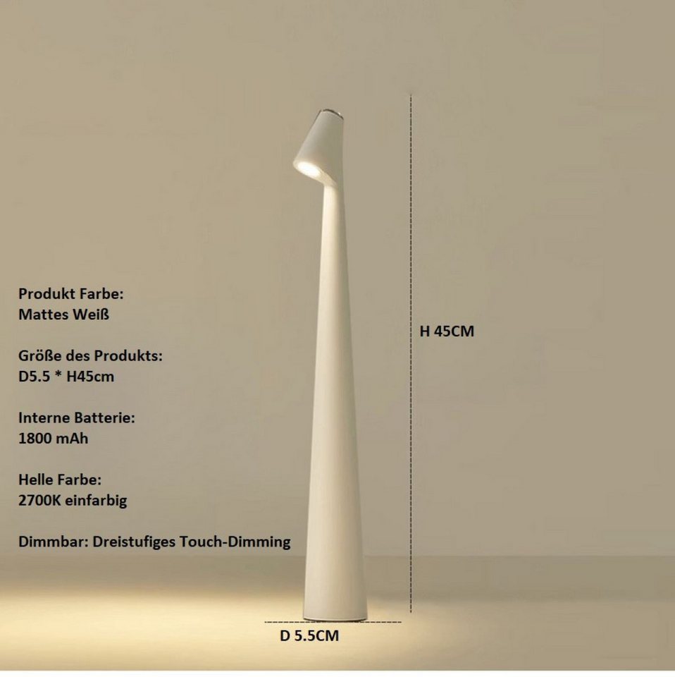 DTC GmbH LED Schreibtischlampe Große tragbare wiederaufladbare dekorative Tischlampe-Großformat von DTC GmbH