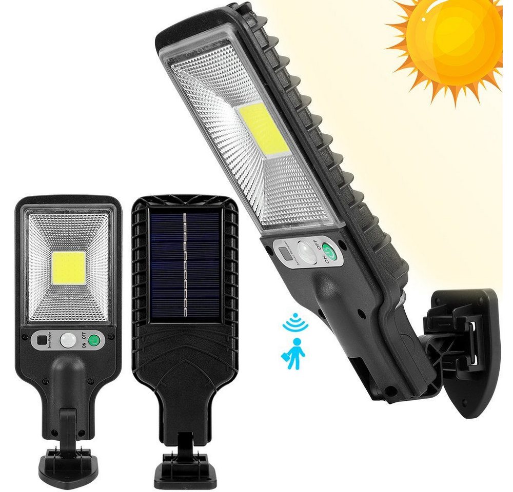 DTC GmbH LED Solarleuchte Solarleuchte für Außen,LED Solar Straßenlaterne Wasserdicht, Solar Straßenlampe für Außenwand, Garten, Straße, Veranda, 180° Einstellbar 1 Stück Solarlampe mit Bewegungssensor Straßenleuchte von DTC GmbH