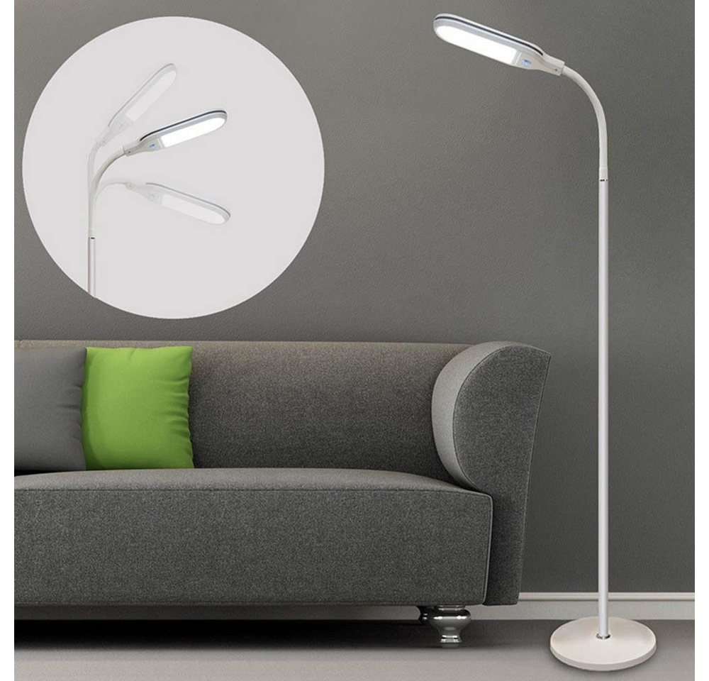 DTC GmbH LED Stehlampe Dimmbar,Stehleuchte für Schlafzimmer Wohnzimmer, Schwanenhals, Berührungssteuerung, 12W, Stehlampe,Dimmbare moderne Leselampe, Mehrstufige Dimmbare Stehleuchte von DTC GmbH