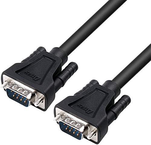 DTech DB9 RS232 Serielles Kabel Stecker zu Stecker Null Modemkabel Volle Handshake 7-Draht-Frequenzweiche für die Datenkommunikation (15 Fuß, schwarz) von DTech
