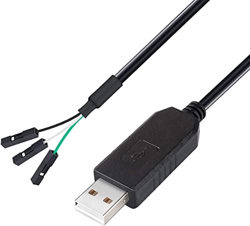 DTECH FTDI USB zu TTL Seriell Adapter 3.3V Debug Kabel TX RX Signal 3 Pin Buchse FT232RL Chip für Windows 10 8 7 Linux MAC OS (1,8 m Schwarz) von DTECH
