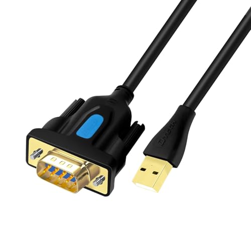 DTECH USB-auf-Seriell-Adapter DB9 RS232 Kabel Prolific Chip PL2303 DB 9 Stecker Kabel 1,8 m kompatibel mit Windows 11 10 8 7 Mac Linux (2 m) von DTECH