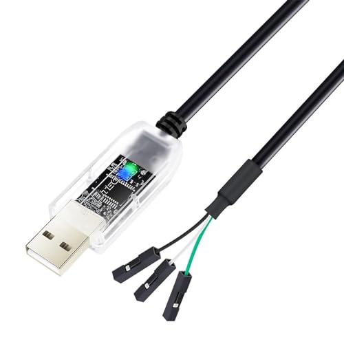 DTECH USB zu TTL Adapter FTDI Chip 3.3V 3 Pin FT232RNL IC Serial Converter LED Anzeigen Ausgang 3.3 Volt für Windows 11 10 8 7 XP MAC Linux Einfache Debugging Programmierun (1M) von DTECH