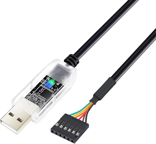 DTECH USB zu TTL Adapter FTDI Chip 6 Pin USB zu UART Debug Kabel FT232RNL IC Serial Converter LED Anzeigen für Windows 11 10 8 7 XP MAC Linux Einfaches Debuggen und Programmieren (5V logic level, 1M) DTECH USB zu TTL Adapter FTDI Chip 6 Pin USB zu UART Debug Kabel FT232RNL IC Serial Converter LED Anzeigen für Windows 11 10 8 7 XP MAC Linux Einfaches Debuggen und Programmieren (5V logic level, 1M) von DTECH