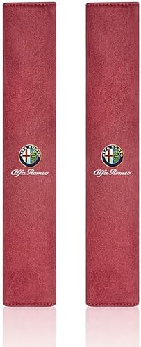 2 Stück Auto Gurtpolster für Alfa Romeo Giulia Stelvio Giulietta 156 159 147 Mito Tonale Brera, Auto-Sicherheitsgurtbezüge Premium Gurtpolster Schulterpolster für auto-Innenzubehör Sicherheitsgurt von DTERNITOU