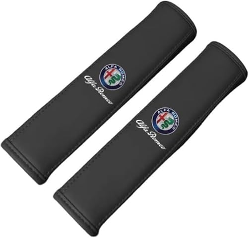 DTERNITOU 2 Stück Auto Gurtpolster für Alfa Romeo Junior, Auto-Sicherheitsgurtbezüge Premium Gurtpolster Schulterpolster für Auto-Innenzubehör Sicherheitsgurt,Black von DTERNITOU