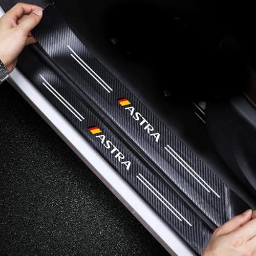 DTERNITOU 4 Stück Auto Einstiegsleisten Schutz für Opel Astra 2018+, Auto Carbon Fiber Einstiegsleisten Türschweller Auto Einstiegsleisten Schutz Folie von DTERNITOU