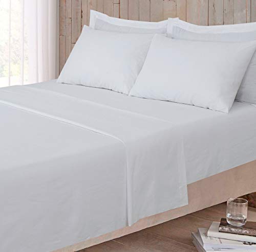 Bettlaken mit Fadenzahl 800, 100 % reiner ägyptischer Baumwollsatin, superweich, Hotelqualität, Doppelbettgröße, Weiß von DTEX HOMES