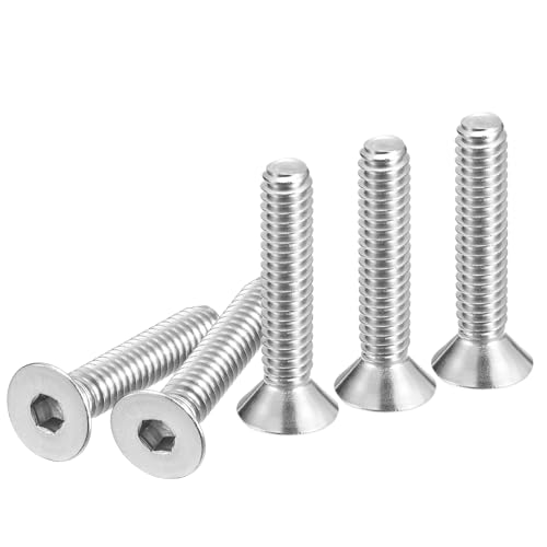 DTGN 1/4-20 x 1-1/4" Sechskantschrauben mit Flachkopf, 25er Packung aus 304 Edelstahl, Vollgewinde, Senkkopfschrauben von DTGN