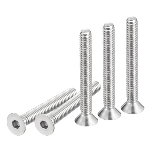 DTGN 1/4-20 x 2" Sechskantschrauben mit Flachkopf, 20er Packung aus 304 Edelstahl, Vollgewinde, Senkkopfschrauben von DTGN