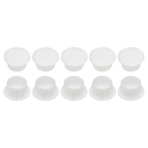 DTGN 12mmx15mmx8mm(Durchm. x Kappe Durchm. x H) Schraube Loch Stopfen - 50Pack - Gut für Möbel Kleiderschrank Garderobe - Plastik Verschluss Loch Kappen - Weiß von DTGN