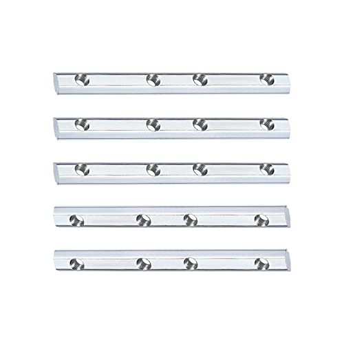 DTGN 3.94"x0.39"(LxB) Gerade Verbindung Platten - 5Pack - Gut für 3D-Drucker Rahmen - Draußen Ecke Klammern 2020 Aluminum Extrusion - Silber Ton von DTGN