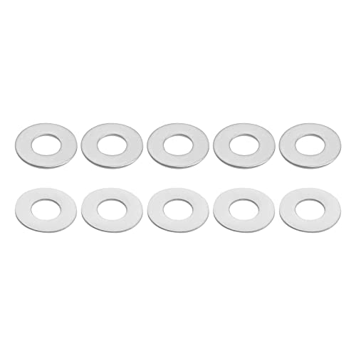 DTGN 4mm x 10mm x 0.5mm (ID x AD x T) Edelstahl Stahl Flache Unterlegscheiben - 100Pack - Gut für Industrie Maschinen - Flache Ringe Dichtungen - Silber Ton von DTGN