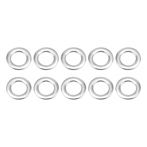 DTGN 4mm x 7mm x 0.8mm (ID x AD x T) 304 Edelstahl Stahl Flache Unterlegscheiben - 50Pack - Gut für Industrie Maschinen - Flach Ring Dichtungen - Silber Ton von DTGN