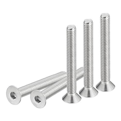 DTGN 5/16-18 x 2-1/2" Sechskantschrauben mit Flachkopf, 10er Packung aus 304 Edelstahl, Vollgewinde, Senkkopfschrauben von DTGN