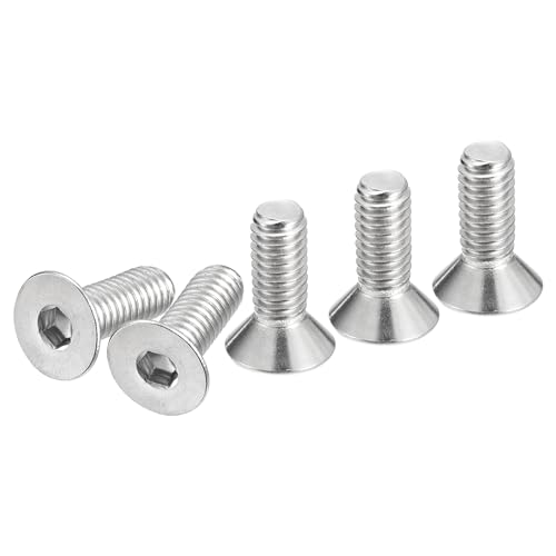 DTGN 5/16-18 x 7/8" Sechskantschrauben mit Flachkopf, 25er Packung aus 304 Edelstahl, Vollgewinde, Senkkopfschrauben von DTGN