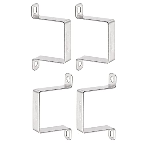 DTGN 58mmx62mm(InnenHxInnenB) U Geformt Stütze Anschluss Klammer - 4Pack - Gut für Haus Rohrleitung Befestigung - 304 Edelstahl Tür Geschlossen Stange Halterung von DTGN