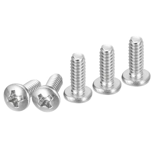 DTGN #6-32x3/8" Pan Head Maschinenschrauben, 100 Stück 304 Edelstahl, Phillips-Antrieb, UNC Vollgewinde, helle Oberfläche, Schrauben Bolzen Set von DTGN