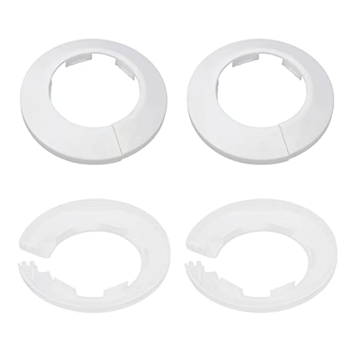 DTGN 85x14mm(DxT) Rohrdeckel Dekoration - 4Pack - Gut für Bad Küche 50mm Durchmesser Leitung - PP Plastik Wappen - Weiß von DTGN
