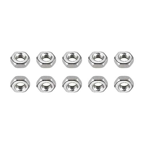 DTGN M2x0.4mm(DxP) Sechskant Muttern - 100Pack - Gut für Haus Garage Reparatur - Karbonstahl Vernickelt Sechseck Muttern - Silberton von DTGN
