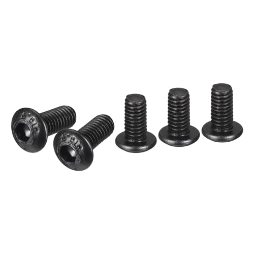 DTGN M3-0.5x6mm Innensechskantschrauben mit Linsenkopf - 100er Packung - Geeignet für Maschinen - Kohlenstoffstahl Schwarzoxid - Sechskantantrieb Vollgewindebefestigung von DTGN