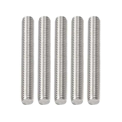 DTGN M8x1.25x60mm(DxPxL) Gewindestange - 5er Pack - Gut für Maschinen - Gewindestange aus 304 Edelstahl mit Rechtsgewinde - Silber von DTGN