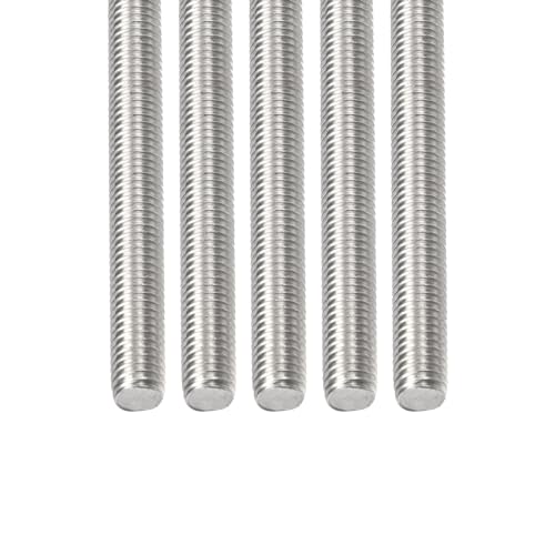 DTGN M8x1.25x80mm(DxPxL) Gewindestange - 5er Pack - Gut für Maschinen - Gewindestange aus 304 Edelstahl mit Rechtsgewinde - Silber von DTGN