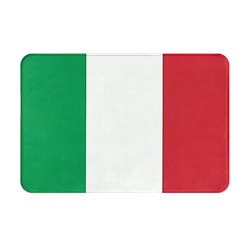 DTGPRO Fußmatte mit italienischer Flagge, 40 x 60 cm, für drinnen und draußen, saugfähig und rutschfest, pflegeleicht. von DTGPRO