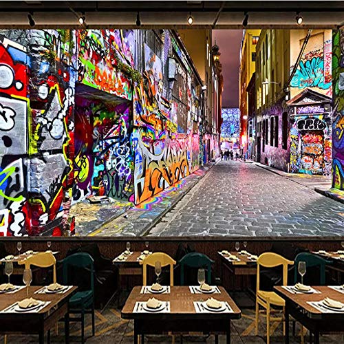 3D Tapete Effekte Graffiti Vlies Tapete Riesiges Bild Moderne Wanddeko Design Wandtapete Art Wand für Wohnzimmer Jugendzimmer Dekoration,400x280 cm(W x H) von DTKY