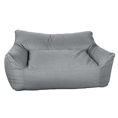 DTLEO Sitzsack Bezug Premium-Leinen Riesen-Sitzsack-Hülle für Kinder und Erwachsene (ohne Füllung), Bean Bag Sofabezug Bezüge Abdeckung,Dark Grey,140 * 90 * 70CM von DTLEO