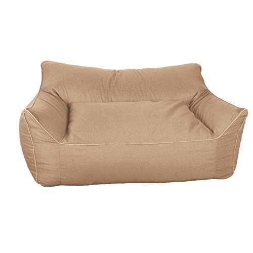 DTLEO Sitzsack Bezug Premium-Leinen Riesen-Sitzsack-Hülle für Kinder und Erwachsene (ohne Füllung), Bean Bag Sofabezug Bezüge Abdeckung,Light Brown,140 * 90 * 70CM von DTLEO