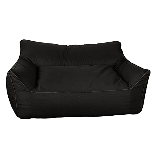 DTLEO Sitzsack Bezug Premium-Leinen Riesen-Sitzsack-Hülle für Kinder und Erwachsene (ohne Füllung), Bean Bag Sofabezug Bezüge Abdeckung,Schwarz,140 * 90 * 70CM von DTLEO