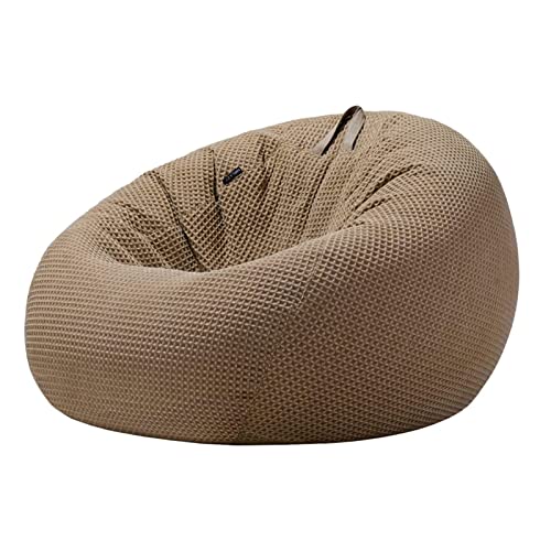 DTLEO Sitzsack Hülle Bezug aus Baumwolle Waffelpiqué Sitzsack (ohne Füllung) Abdeckung zum Organisieren von Plüschtieren oder Memory Foam Füllstoff,Braun,90x90cm von DTLEO