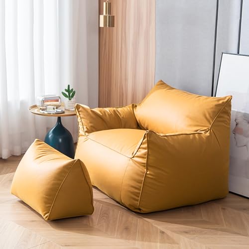 DTLEO Sitzsack Hülle Indoor Sitzsack Außenbezug aus wasserdichtes technisches (ohne Füllung) für Jugendliche und Erwachsene,Gelb von DTLEO
