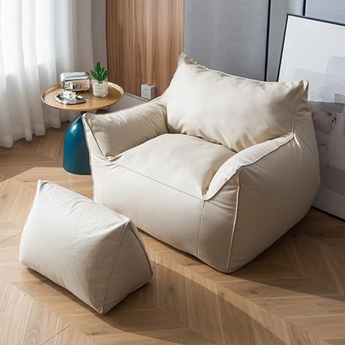 DTLEO Sitzsack Hülle Indoor Sitzsack Außenbezug aus wasserdichtes technisches (ohne Füllung) für Jugendliche und Erwachsene,Weiß von DTLEO