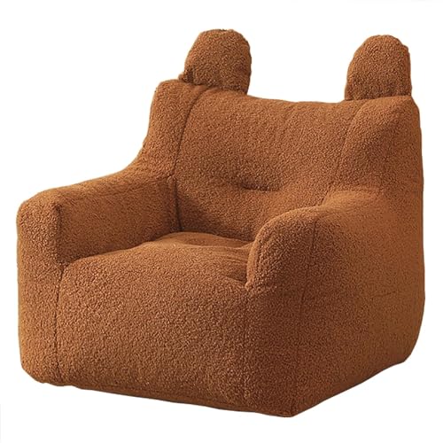 DTLEO Sitzsack-Lazy-Sofabezug (ohne Füllstoff), hochwertiger, weicher Teddy-Fleece-Stoff, Lazy-Sofa-Sitzsackbezug für Kinder und Erwachsene Kaninchen-Fluff-Imitation,Braun,L von DTLEO