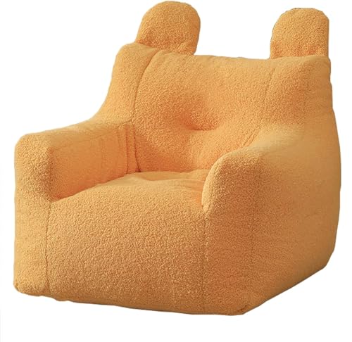 DTLEO Sitzsack-Lazy-Sofabezug (ohne Füllstoff), hochwertiger, weicher Teddy-Fleece-Stoff, Lazy-Sofa-Sitzsackbezug für Kinder und Erwachsene Kaninchen-Fluff-Imitation,Corn Yellow,M von DTLEO