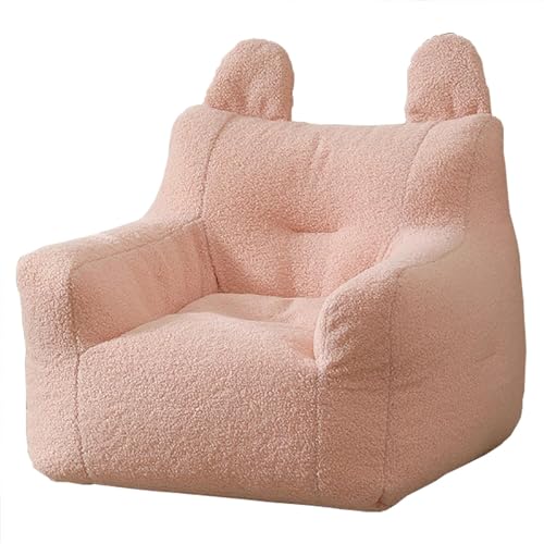 DTLEO Sitzsack-Lazy-Sofabezug (ohne Füllstoff), hochwertiger, weicher Teddy-Fleece-Stoff, Lazy-Sofa-Sitzsackbezug für Kinder und Erwachsene Kaninchen-Fluff-Imitation,Rosa,L von DTLEO