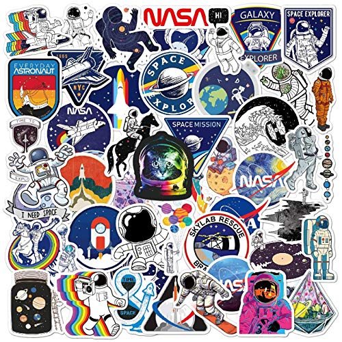 NASA Space Explorer Aufkleber, 100 Stück, Astronaut, Raumfahrt, Universum, Planet, Graffiti-Aufkleber, niedlicher Weltraumentdecker, Vinyl-Aufkleber für Wasserflasche, Laptop, Skateboard, Gepäck von DTMEFJ