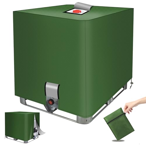 DTNESS IBC Wassertankabdeckung, 420D Grün Abdeckplane mit Reißverschluss & Klettverschluss, 120 x 100 x 116 cm, IBC-Container-Schutzhülle, wasserdicht, Sonne, UV-Schutz, für den Außenbereich, 1000 l, DTNESS IBC Wassertankabdeckung, 420D Grün Abdeckplane mit Reißverschluss & Klettverschluss, 120 x 100 x 116 cm, IBC-Container-Schutzhülle, wasserdicht, Sonne, UV-Schutz, für den Außenbereich, 1000 l, von DTNESS