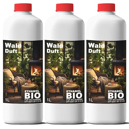 3X1Liter Bioethanol Premium 100% für Bio Alkohol für Kamin 3L WALDGERUCH von DTP-SOFT