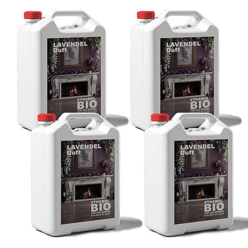 4x5 Liter Bioethanol Premium 100% fürAlkohol für Kamin (LAVENDELDUFT, 20L) von DTP-SOFT